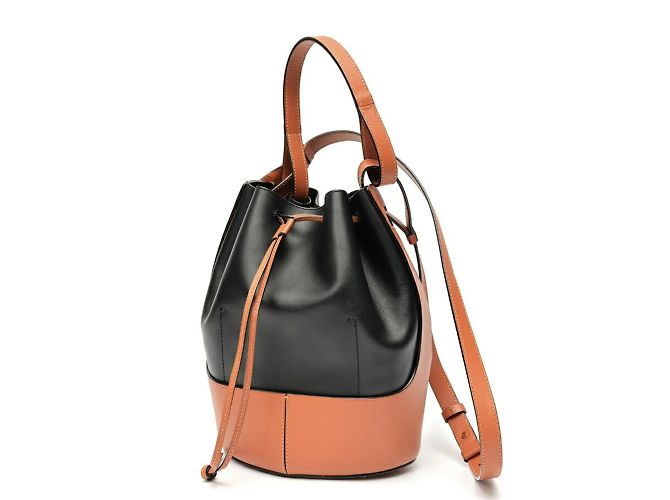 Borsa a Spalla Loewe Balloon Media Marrone Nero - vista 3