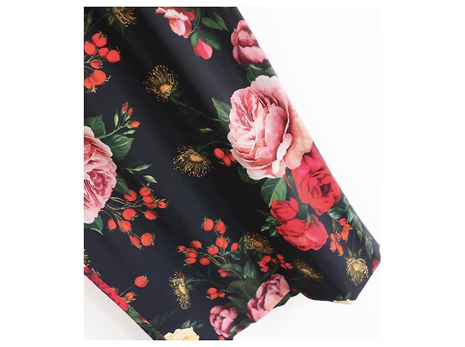 Vestido ajustado con estampado de rosas rojas y negras Dolce & Gabbana Negro - vista 3