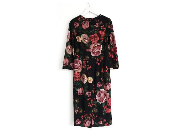 Vestido ajustado con estampado de rosas rojas y negras Dolce & Gabbana Negro - vista 4