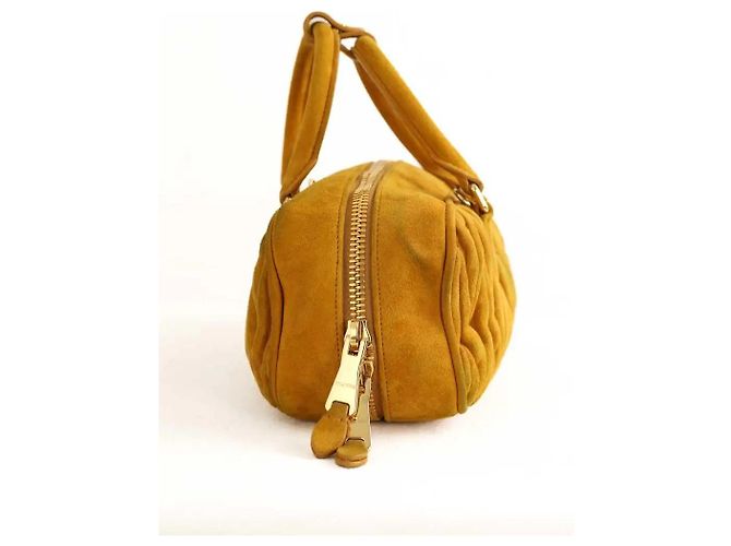 Miu Miu Borsa a mano Arcadie in suede cammello - vista 3