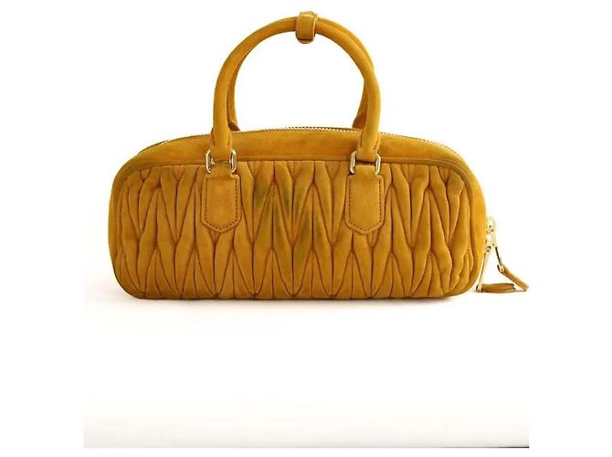 Miu Miu Borsa a mano Arcadie in suede cammello - vista 4