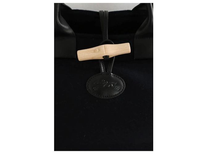 Roseau Longchamp Blue wool tote bag - view 2