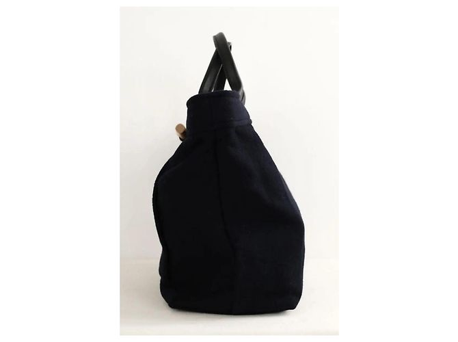 Roseau Longchamp Blue wool tote bag - view 3