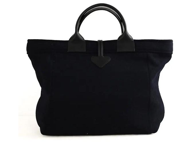 Roseau Longchamp Blue wool tote bag - view 4