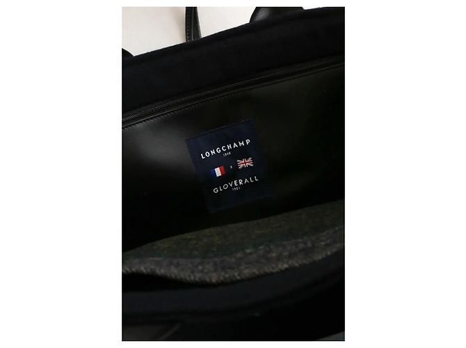 Roseau Longchamp Blue wool tote bag - view 7