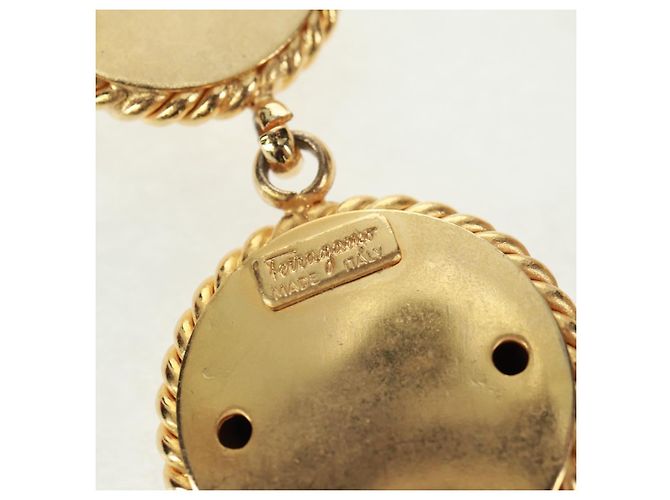 Collana di perle Salvatore Ferragamo metallo Gold Tone Auth 161568V - vista 11