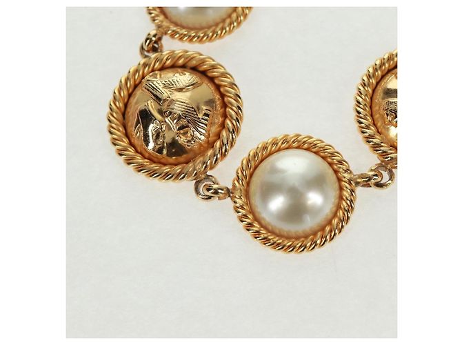 Collana di perle Salvatore Ferragamo metallo Gold Tone Auth 161568V - vista 3
