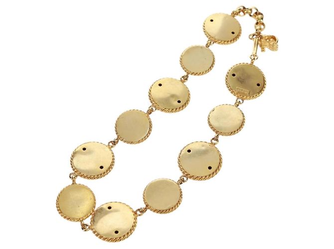Collana di perle Salvatore Ferragamo metallo Gold Tone Auth 161568V - vista 7