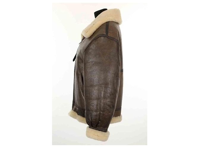 Autre Marque Abrigo de cuero marrón Castaño - vista 3