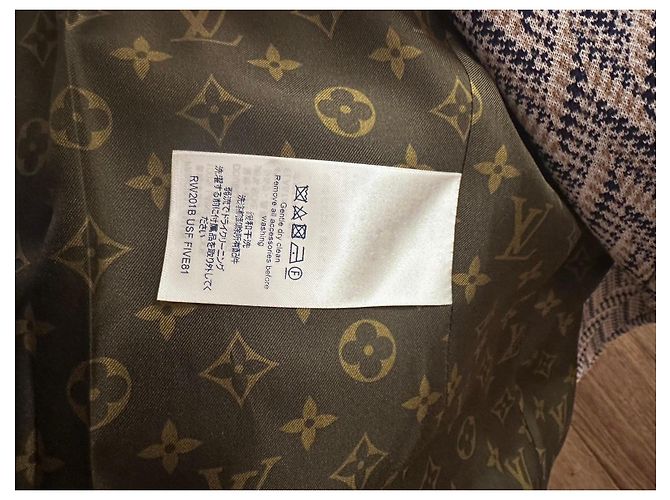 Louis Vuitton Damen Blazer mit Blumenbrosche Braun Beige Dunkelblau - Ansicht 11