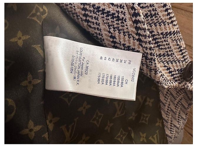 Louis Vuitton Damen Blazer mit Blumenbrosche Braun Beige Dunkelblau - Ansicht 12