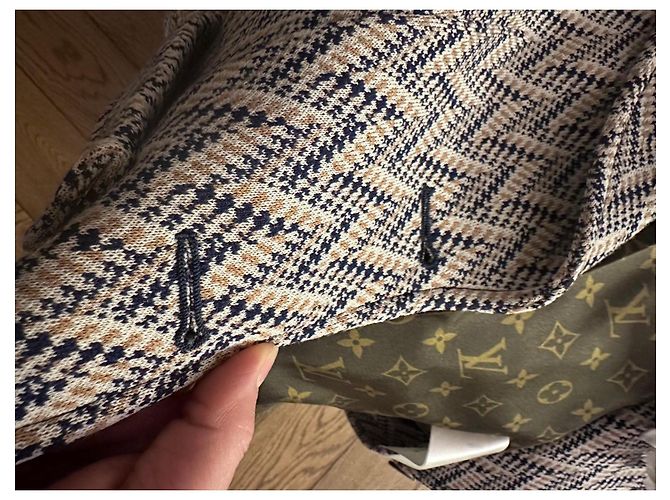 Louis Vuitton Damen Blazer mit Blumenbrosche Braun Beige Dunkelblau - Ansicht 13