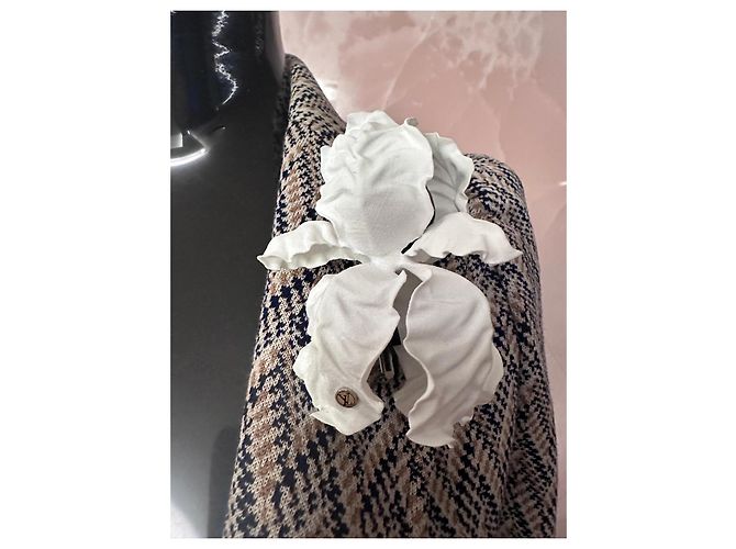 Louis Vuitton Damen Blazer mit Blumenbrosche Braun Beige Dunkelblau - Ansicht 2