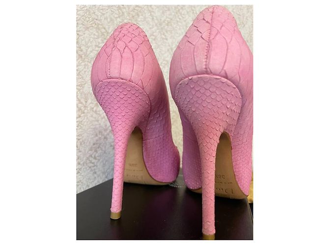 Rosa Python-Prägung Lederabsätze von Christian Dior Pink - Ansicht 4