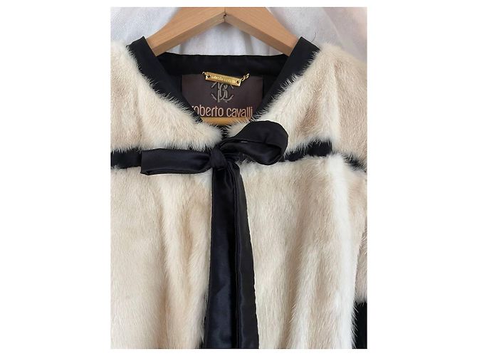 Roberto Cavalli Pelzjacke Schwarz Beige - Ansicht 2