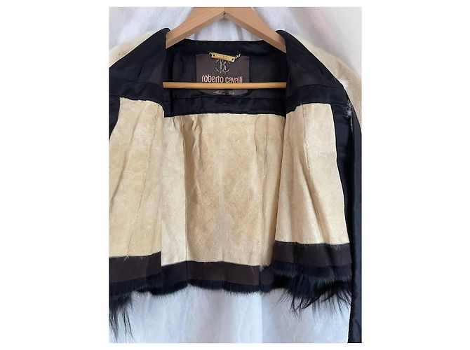 Roberto Cavalli Pelzjacke Schwarz Beige - Ansicht 6