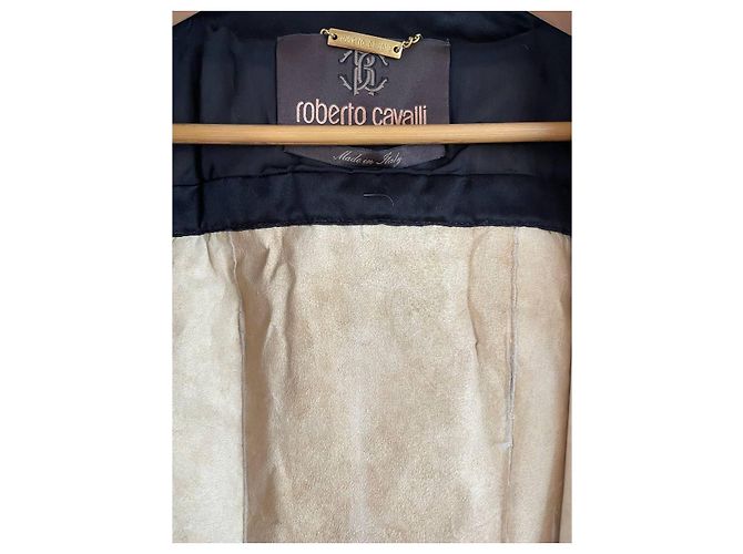 Roberto Cavalli Pelzjacke Schwarz Beige - Ansicht 7
