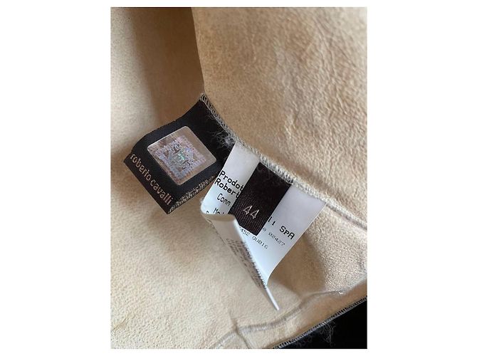 Roberto Cavalli Pelzjacke Schwarz Beige - Ansicht 9