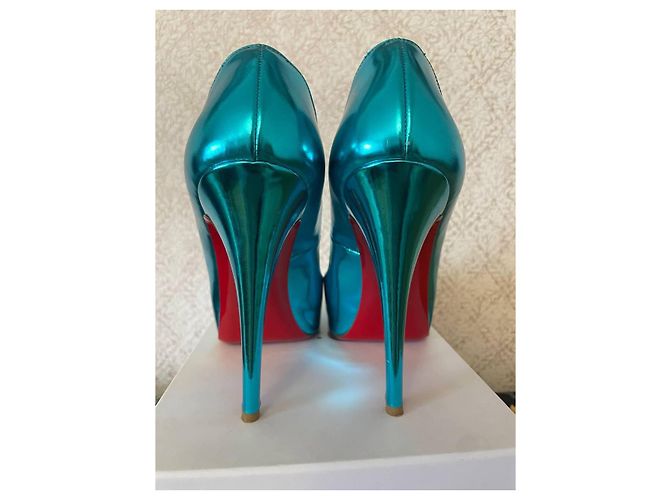 Décolleté Peep-Toe Christian Louboutin Turchese - vista 5