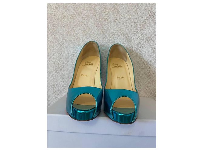 Décolleté Peep-Toe Christian Louboutin Turchese - vista 6