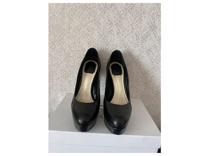Tacchi a piattaforma in pelle nera Dior Nero - vista 2