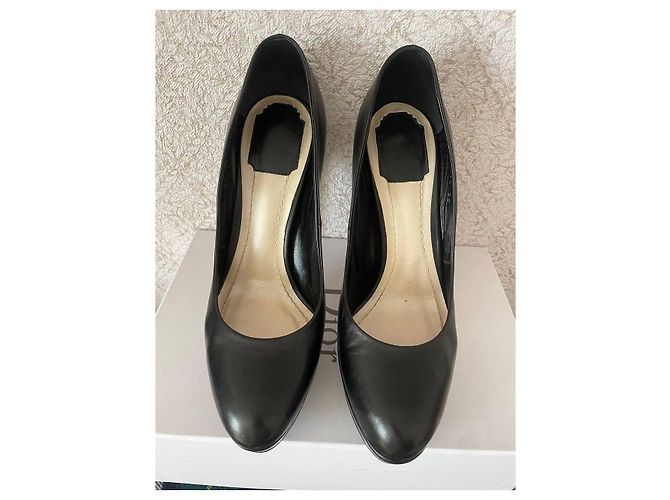 Tacchi a piattaforma in pelle nera Dior Nero - vista 3