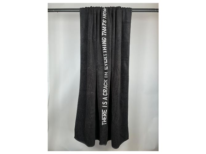 Typografisches Handtuch Christopher Wool Raf Simons SS09 Schwarz - Ansicht 3