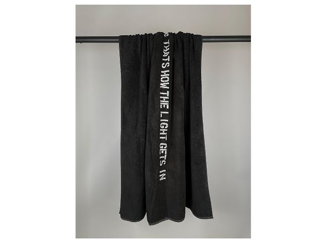 Typografisches Handtuch Christopher Wool Raf Simons SS09 Schwarz - Ansicht 4