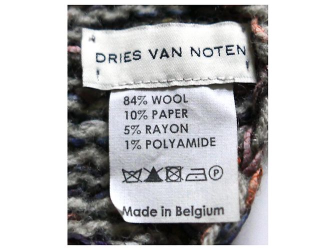 Sciarpa in lana/paper tricotata a mano Dries Van Noten Autunno 2008 Multicolore - vista 4