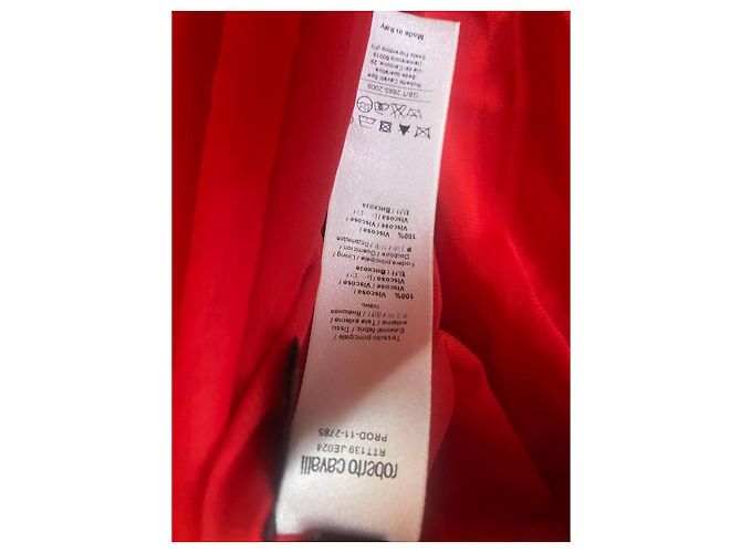 Vestido de viscosa roja Roberto Cavalli con embellishments - vista 5