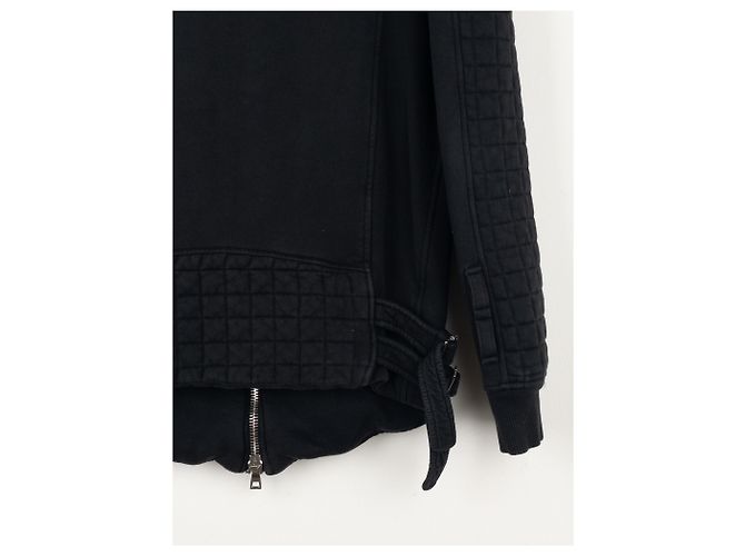 Belted Sweatshirt Biker Jacket von Balmain by Olivier Rousteing SS14 Schwarz - Ansicht 12