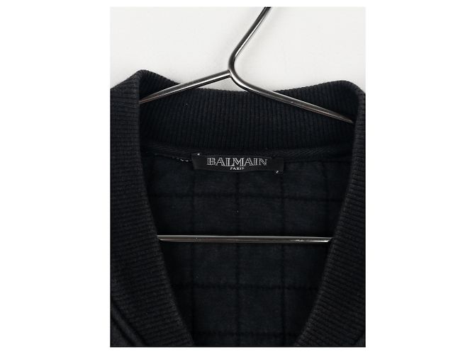 Belted Sweatshirt Biker Jacket von Balmain by Olivier Rousteing SS14 Schwarz - Ansicht 13