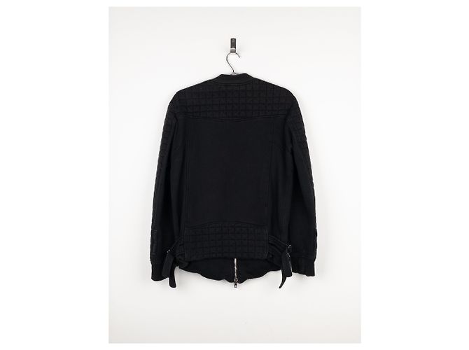 Belted Sweatshirt Biker Jacket von Balmain by Olivier Rousteing SS14 Schwarz - Ansicht 2