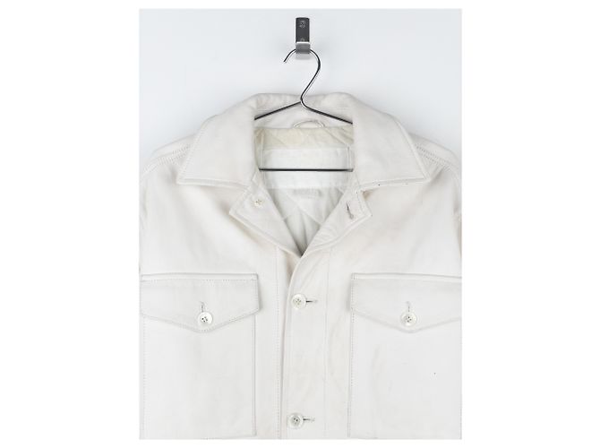 Maison Martin Margiela Jaqueta overshirt de couro acolchoada Maison Margiela x H&M SS12 Branco - vista 3