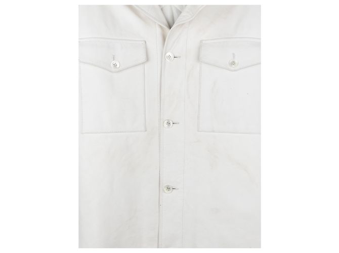 Maison Martin Margiela Jaqueta overshirt de couro acolchoada Maison Margiela x H&M SS12 Branco - vista 4