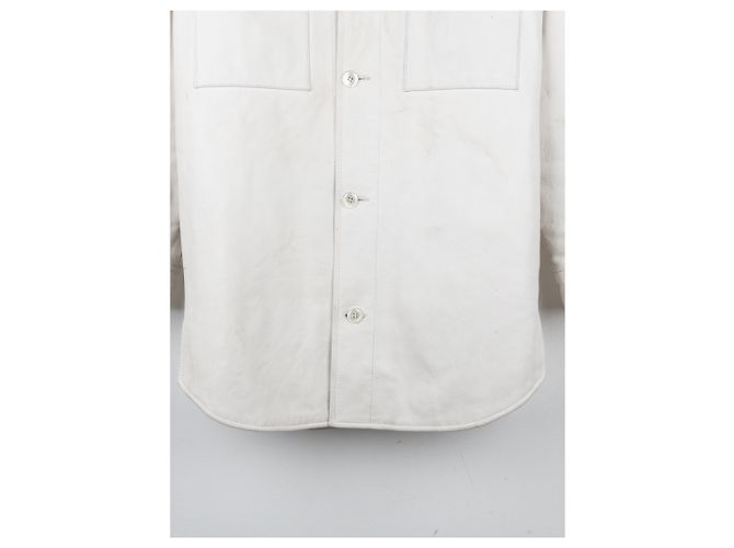 Maison Martin Margiela Jaqueta overshirt de couro acolchoada Maison Margiela x H&M SS12 Branco - vista 5