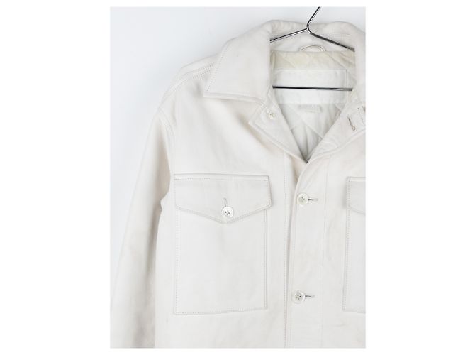 Maison Martin Margiela Jaqueta overshirt de couro acolchoada Maison Margiela x H&M SS12 Branco - vista 6