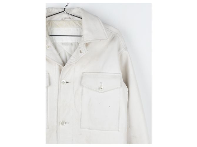 Maison Martin Margiela Jaqueta overshirt de couro acolchoada Maison Margiela x H&M SS12 Branco - vista 7