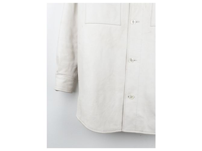 Maison Martin Margiela Jaqueta overshirt de couro acolchoada Maison Margiela x H&M SS12 Branco - vista 8