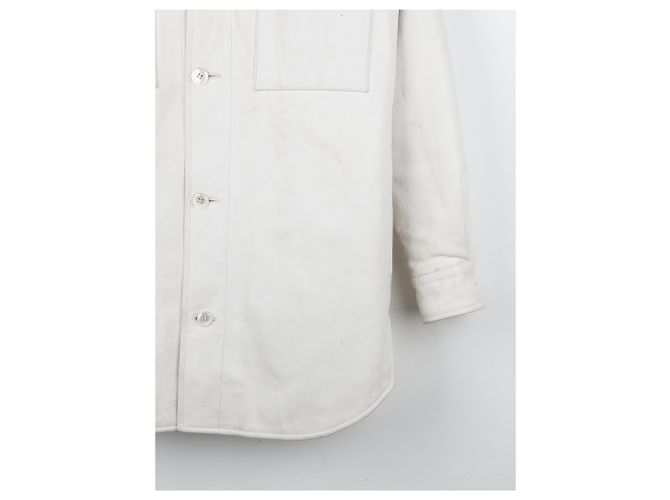 Maison Martin Margiela Jaqueta overshirt de couro acolchoada Maison Margiela x H&M SS12 Branco - vista 9