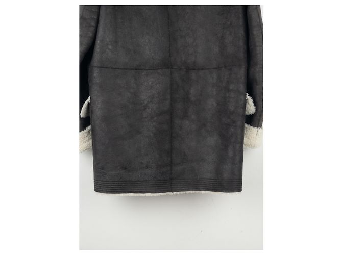 Casaco Duffle de Couro e Shearling Rick Owens AW17 Cinza - vista 12