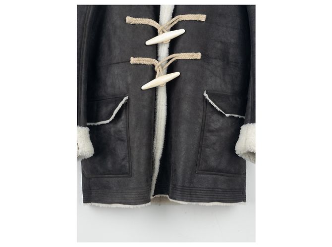 Casaco Duffle de Couro e Shearling Rick Owens AW17 Cinza - vista 5
