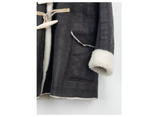 Casaco Duffle de Couro e Shearling Rick Owens AW17 Cinza - vista 7