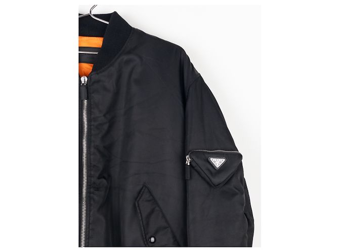 Prada AW21 Oversized MA-1 Bomberjacke Schwarz - Ansicht 6