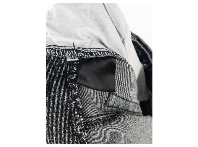 Balmain Bondage-Gurt Biker Cargo Denim Jeans Grau - Ansicht 10