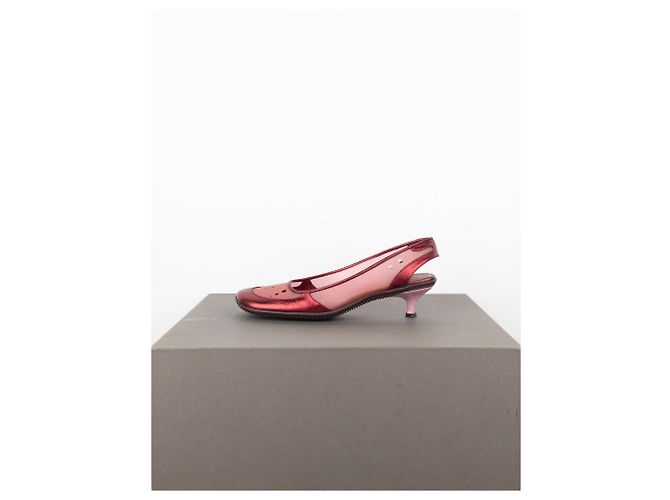 Miu Miu SS00 Tacones Kitten Slingback Transparentes Space Bubble Roja - vista 3