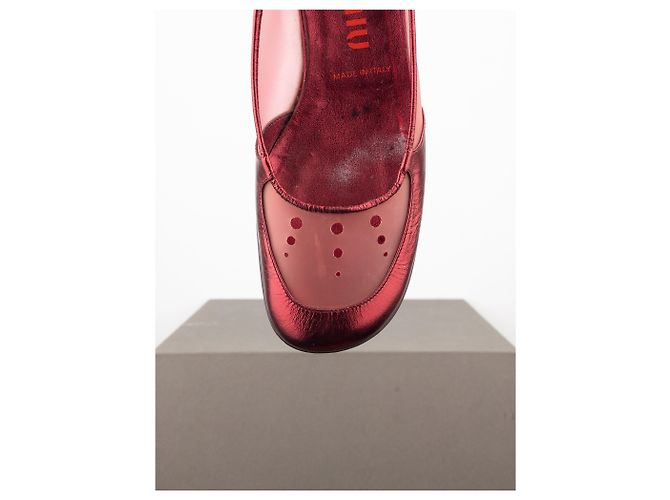 Miu Miu SS00 Tacones Kitten Slingback Transparentes Space Bubble Roja - vista 8