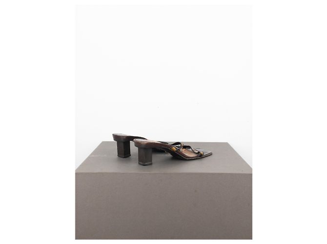 Mules de tacón cuadrado Damier de los 2000 de Louis Vuitton Castaño - vista 2