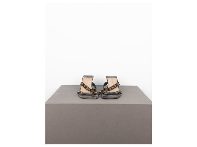 Mules de tacón cuadrado Damier de los 2000 de Louis Vuitton Castaño - vista 5