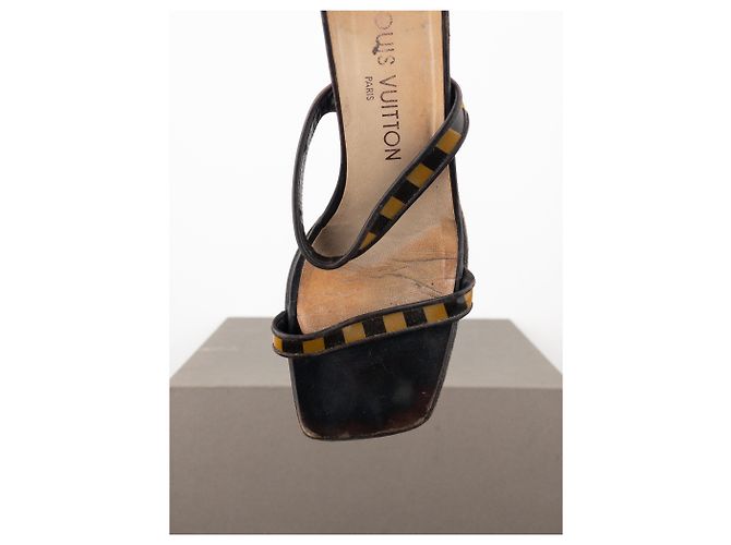 Mules de tacón cuadrado Damier de los 2000 de Louis Vuitton Castaño - vista 7